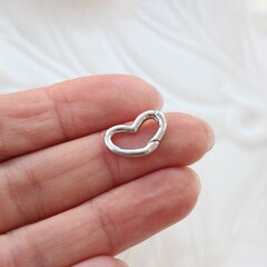 УЦЕНКА!!! Замок карабин в форме сердца, 17*11 мм, родий У087