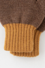 варежки  для девочки КВ 10025/ш/темно-бежевый,горчица