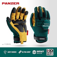 KRAFTOOL PANZER р.XL (10), профессиональные комбинированные перчатки, виброзащита, увеличенные противоударные накладки (11298-XL)