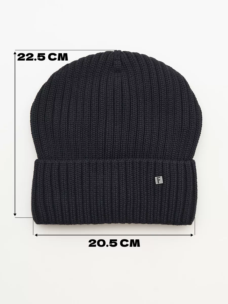 Шапка зимняя на флисе вязаная бини