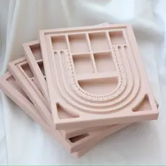 Планшет для сборки колье, 20*25*2 см, ячейки 8,5 мм, тёплый беж, ФТ024