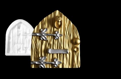 Силиконовый молд Дверь деревянная ( серия домики для гномов и фей