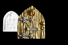 Силиконовый молд Дверь деревянная ( серия домики для гномов и фей