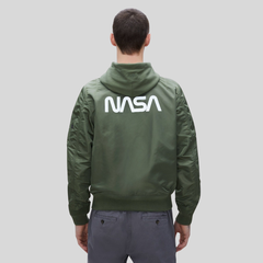 Бомбер Alpha Industries L-2B Hooded NASA II Sage Green (Зеленый)