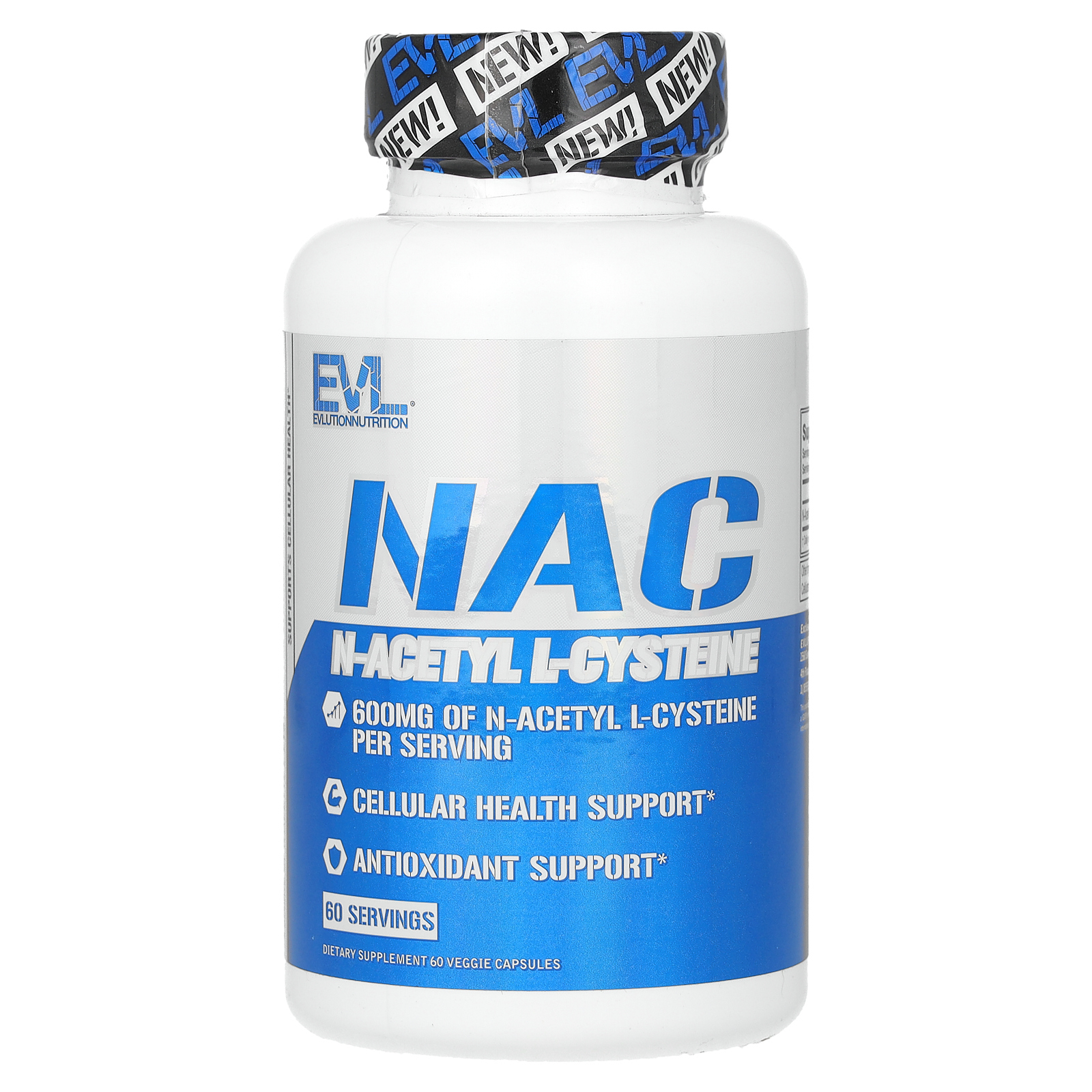 EVLution Nutrition, NAC, 600 мг, 60 растительных капсул EVL-02973 ...