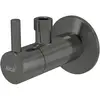 Alcaplast ARV001-GM-P Угловой вентиль с фильтром 1/2" 3/8", круглый, GUN METAL-глянец