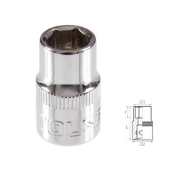 TOLSEN (TT16308) Головка торцевая стандартная шестигранная 3/8", 8 мм