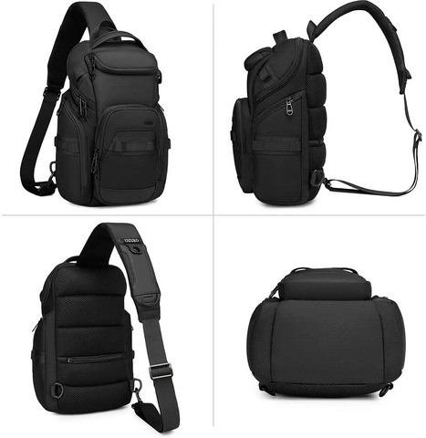 Картинка рюкзак однолямочный Ozuko 9809 Black - 7