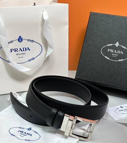 Двухсторонний ремень Prada, чёрный