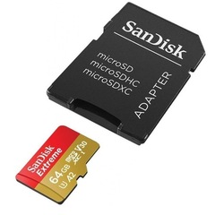 Карта памяти microSDXC 64GB SanDisk Class 10 UHS-I A2 C10 V30 U3 Extreme