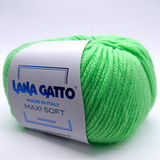 Пряжа Lana Gatto Maxi Soft 14474 зеленый неон