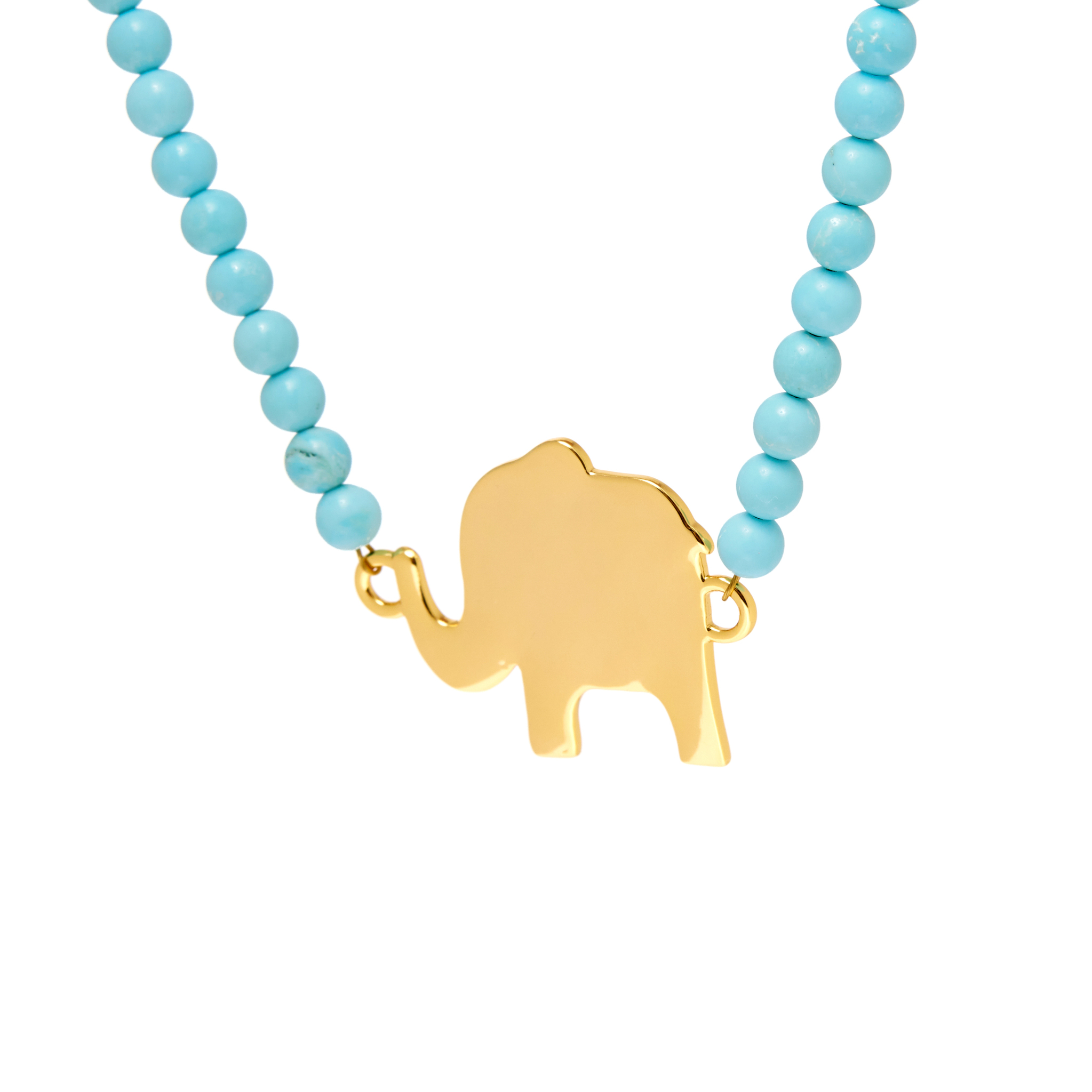 TIMELESS PEARLY Колье Gold Plated Elephant Charm Beaded Necklace