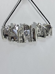 Домики Б (колье из серебра)