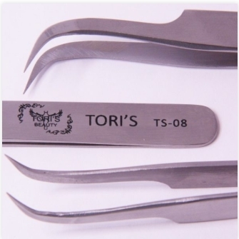Пинцет Toris Beauty изогнутый для объемного наращивания TS-08