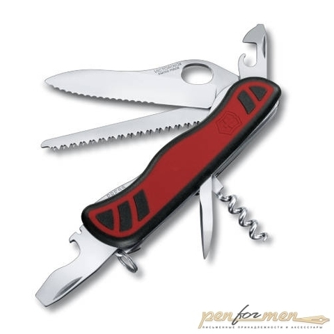 Нож перочинный Victorinox Forester One Hand 111мм 10 функций с фикс красно-черный (0.8361.MWC)