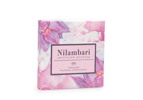 Шоколад горький малина-спирулина Nilambari, 65г