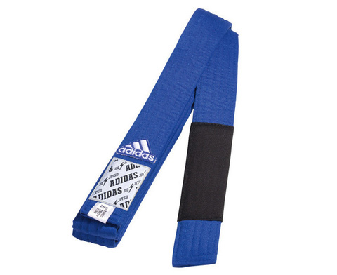 Пояс для джиу-джитсу синий c чёрной полоской Adidas