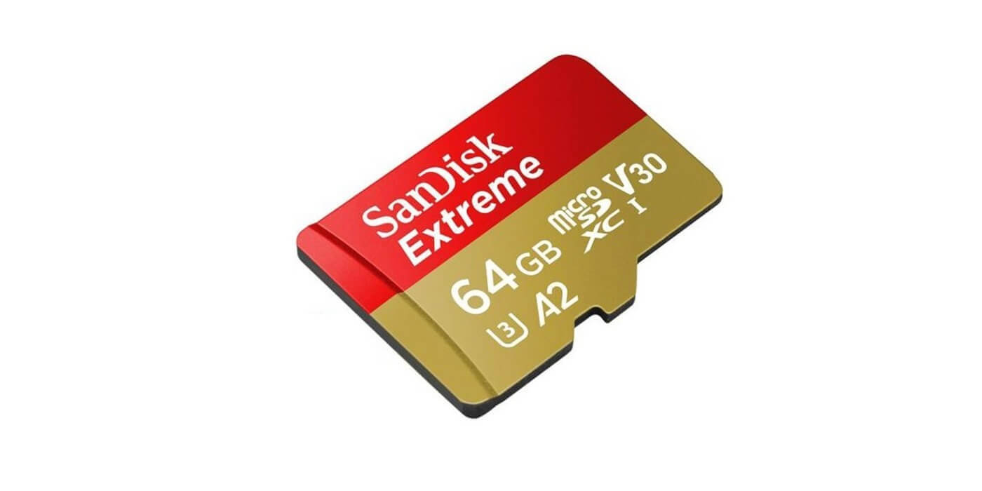 Карта памяти microSDXC 64GB SanDisk Class 10 UHS-I A2 C10 V30 U3 Extreme for Action Cams and Drones (SD адаптер)