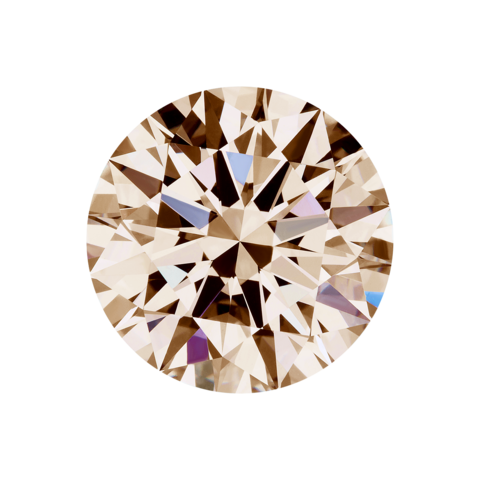 Муассанит Шампань "Бриллиантовая огранка" 6,5 мм