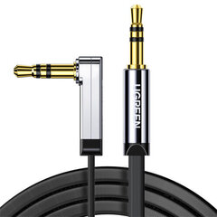Кабель UGREEN AV119 (10597) 3.5мм Male to 3.5мм Male Straight to angle flat Cable 1м. черный