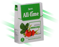 APL. Кисель витаминизированный  All-Time Immune с укрепляющим комплексом и Биофеном 7 пакетиков по 20 граммов
