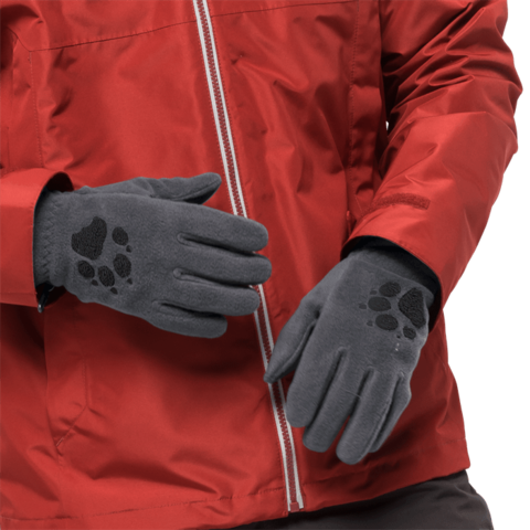 Картинка перчатки Jack Wolfskin Paw Gloves grey heather - 2