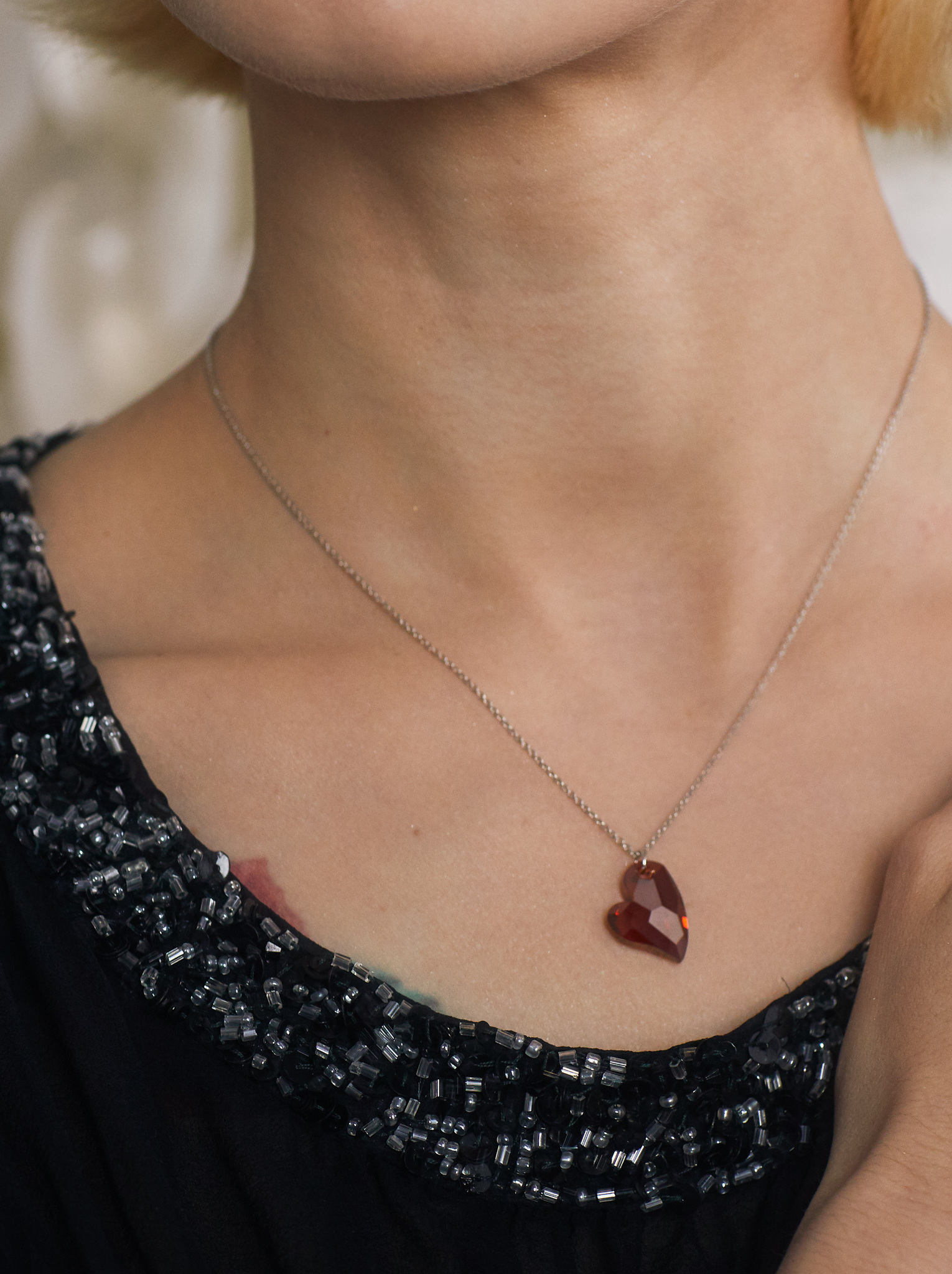 Ювелирная серебряная подвеска с кристаллом Swarovski Сердце