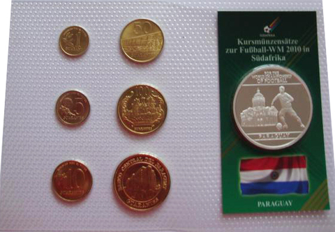 Набор монет Парагвай 1992-1998 гг. Чемпионат мира по футболу в ЮАР. 2010 г.