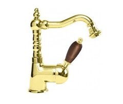 Cezares ELITE-BSM2-03-Nc ELITE-BSM2-03-Nc Смеситель на биде однорычажный c донным клапаном, исполнение золото, ручка орех фото