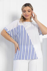 Блуза Амальгама (бело-сиреневая) Б12840-24М LT Collection