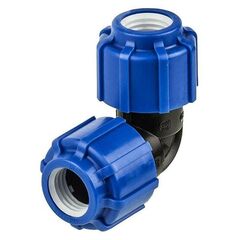 Угольник (отвод) 90гр.компрессионный PN 16 для ПЭ Ду 25