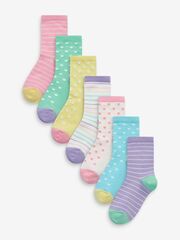 Носки хлопковые для девочки Next M45-003, 7 шт., Розовый, Голубой, Сиреневый