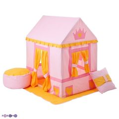 Текстильный домик-палатка с пуфиком для девочек "Дворец Три Короны"