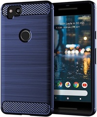 Чехол на Google Pixel2 цвет Blue (синий), серия Carbon от Caseport