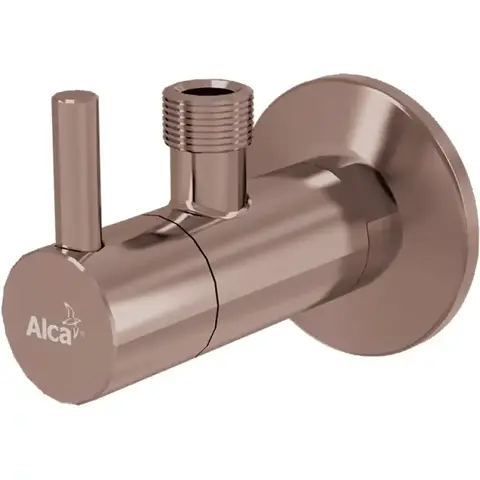 Alcaplast ARV001-RG-B Угловой вентиль с фильтром 1/2" 3/8", круглый, RED GOLD-мат