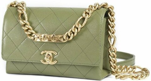Сумка с клапаном на цепочке Chanel зеленый