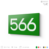 Номер на дверь 566, табличка на дверь для офиса, квартиры, кабинета, аудитории, склада, зеленая 120х70 мм, Айдентика Технолоджи
