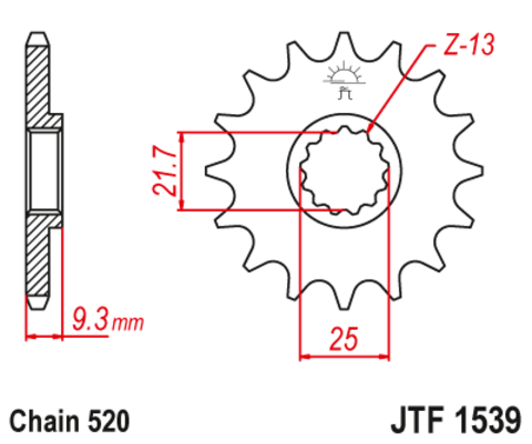 Звезда ведущая JTF1539 14RB