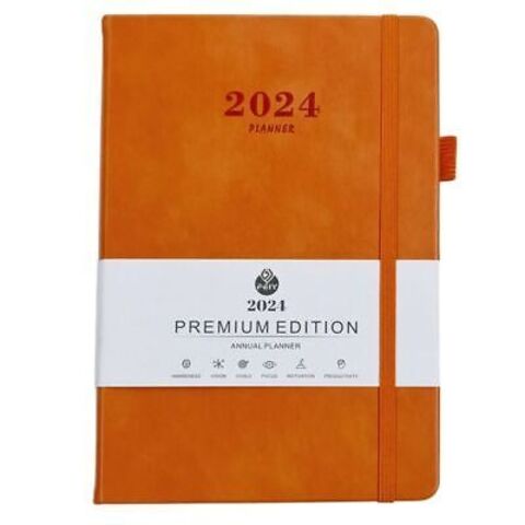 Gündəlik/Ajanda/Ежедневник/Diary Annual Planner 2024 orange