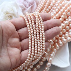 Майорка нежно-персиковая 4 мм, 1 нить, МА126