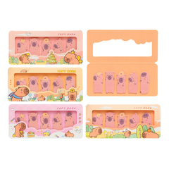 Закладки клейкие Basir бумажные, серия "Капибара", 5 видов по 20 шт различного дизайна