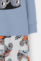 пижама  для мальчика  К 1541/голубой туман,машины