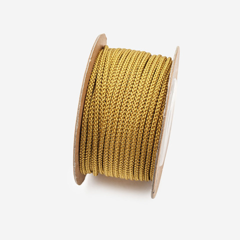 Нить смесовая для браслетов, нейлон, хлопок, оттенок "Горчичный", 2мм