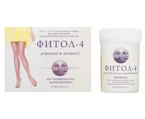 Фитосбор в брикетах ФИТОЛ-4 Тромбофлебитный, 60 брикетов по 2 гр., Алфит Плюс