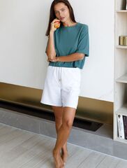 Укороченная футболка over-size из премиального хлопка  D49.917 (77878)