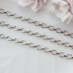 Цепочка 8*7 мм, родий, 50 см, А165