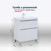 Aquanet 345376 Тумба с раковиной Вега 70 (Ирис) напольная 2 ящ. цв. белый глянец (345376)