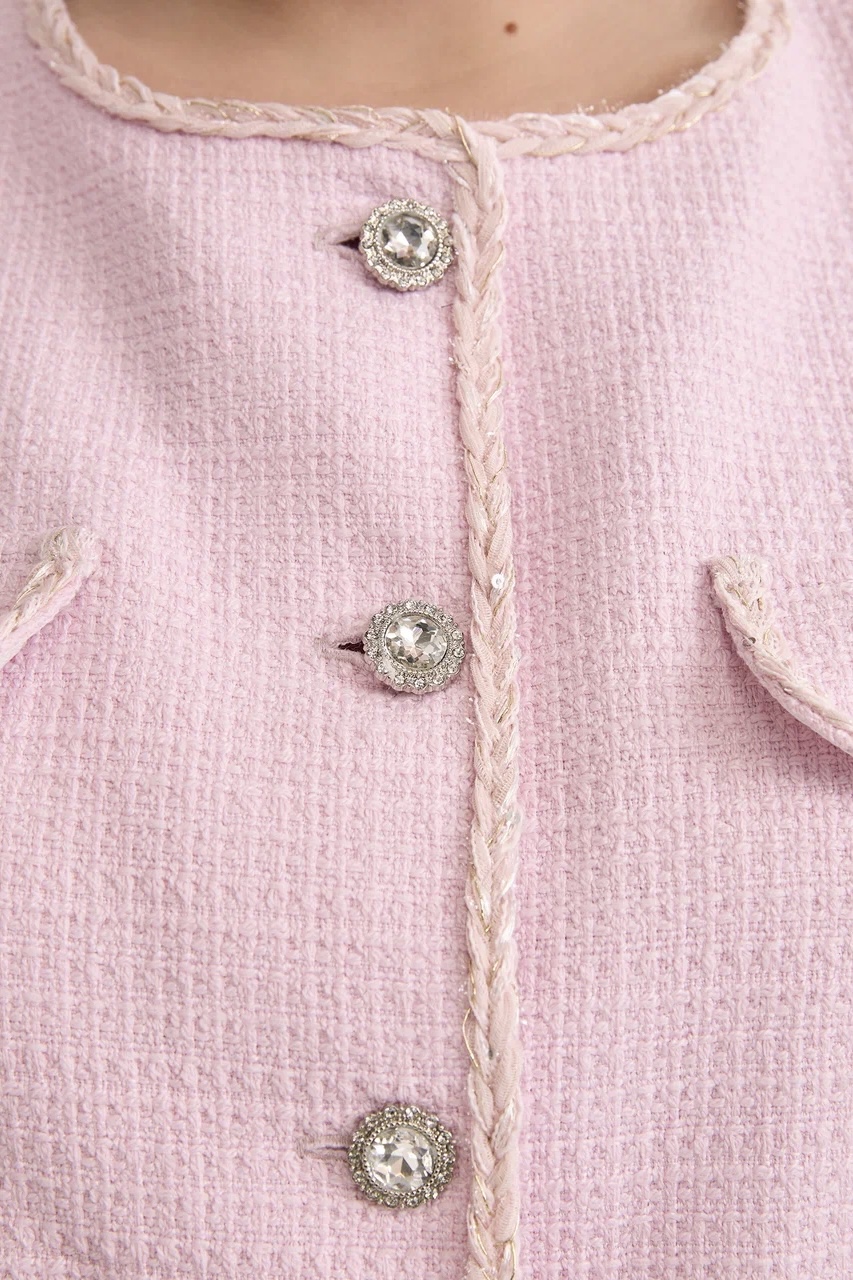 Жакет из твида, розовый