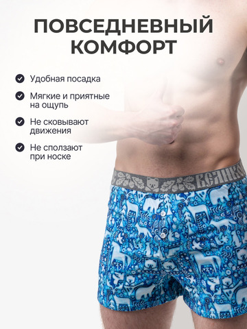 Комплект из 3-х семейных трусов - «Приморский лес»