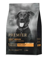 Сухой корм для взрослых собак Premier Dog Adult Medium средних пород с чувствительным пищеварением индейка 1кг